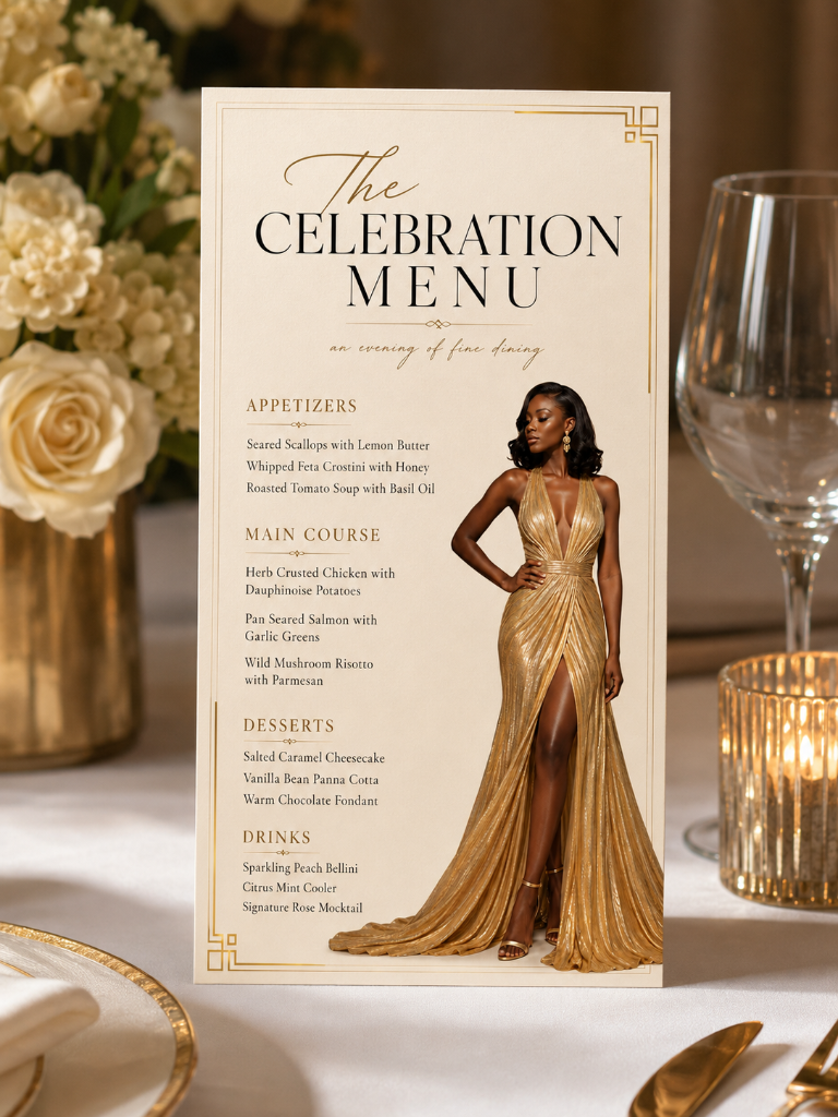 Celebration Menu Card