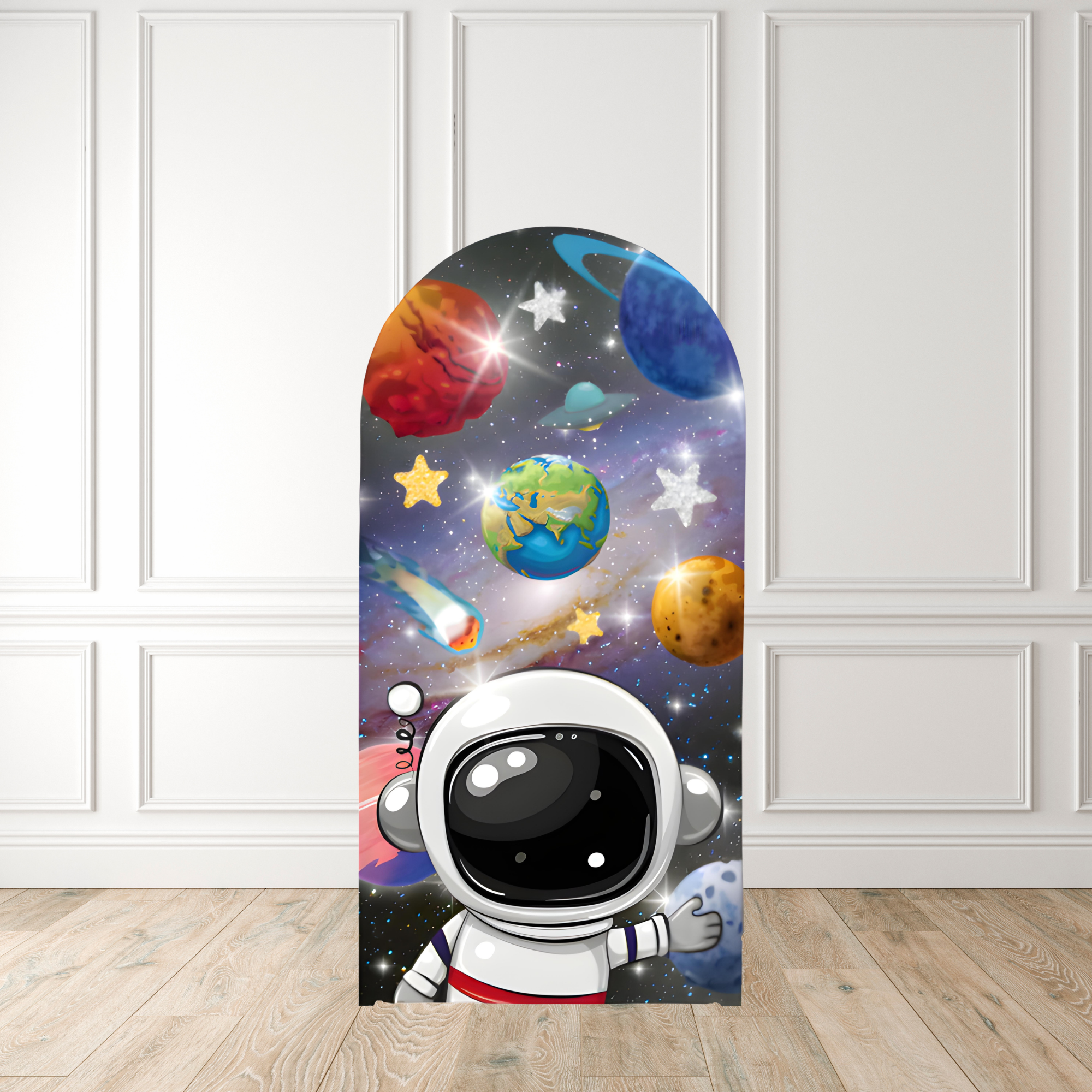 Astronaut Space Arch Backdrop — Personalised Kids Party UK