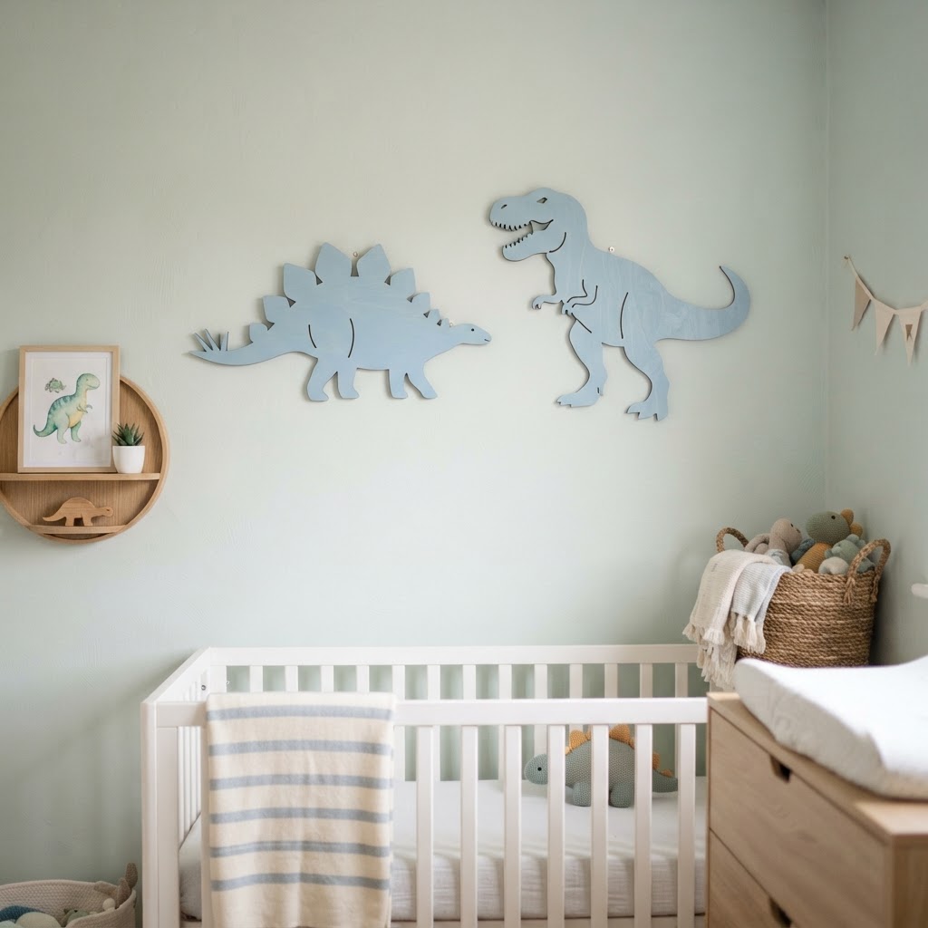 Laser Cut Kids Dinosaur Wall Art — Set of 2