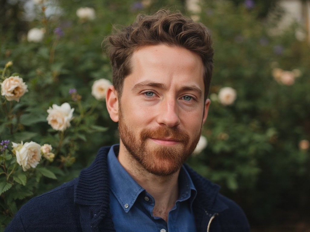 Alex Scudder, gardener and author, tending his plot in Kent