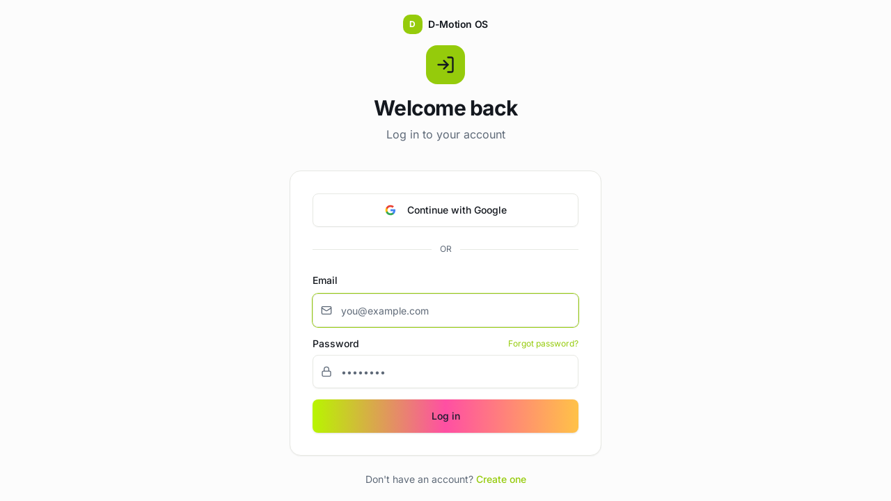 D-Motion OS CORE Test template preview