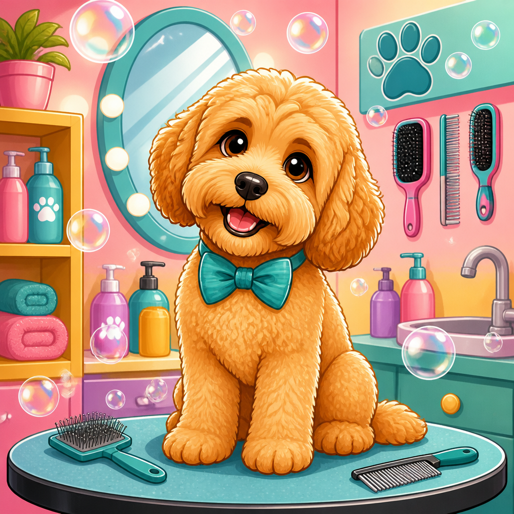 Dog grooming illustration