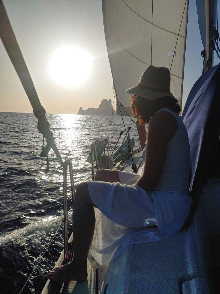 Puesta de sol en el velero