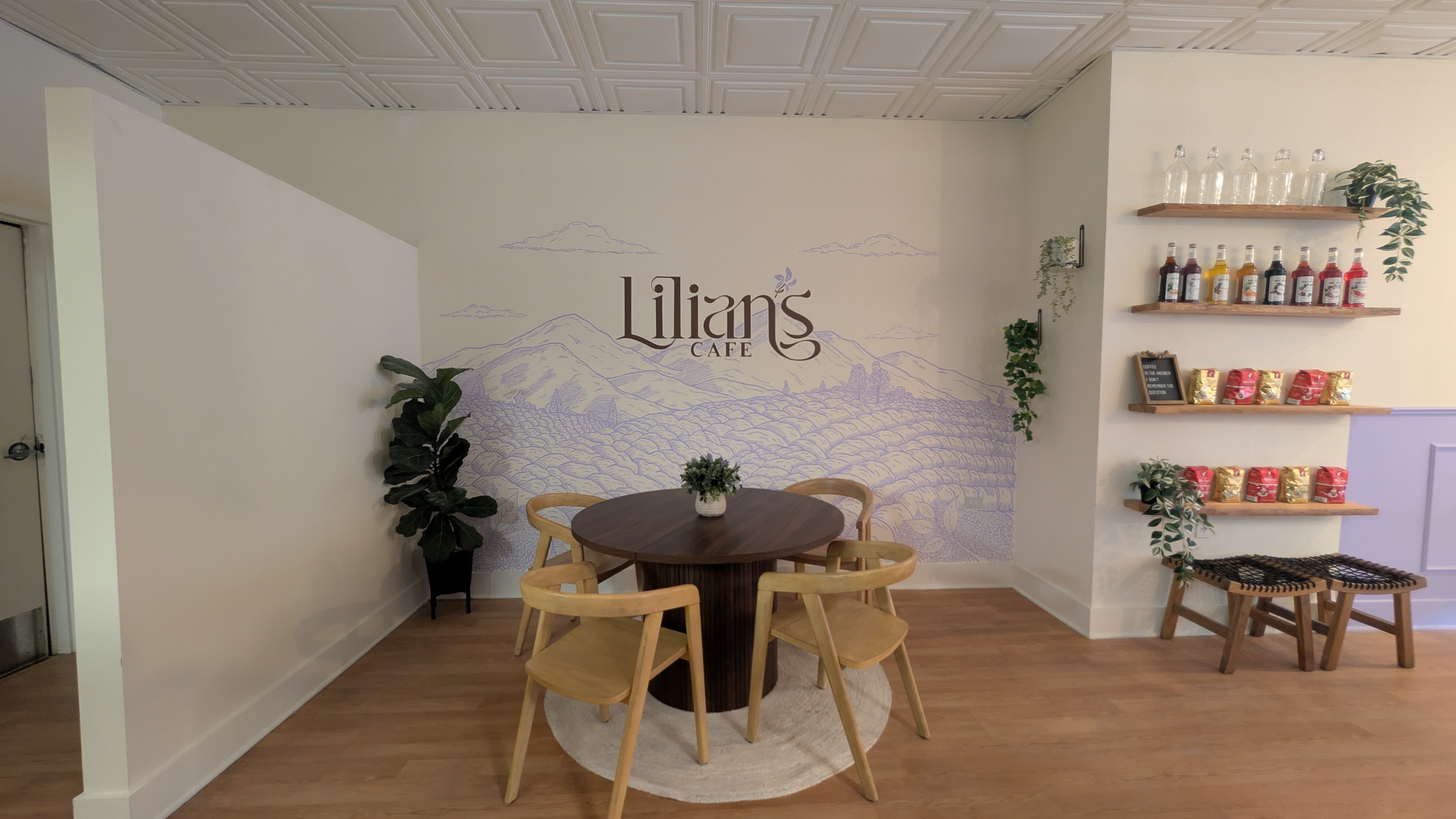 The warm interior of Lilian's Café
