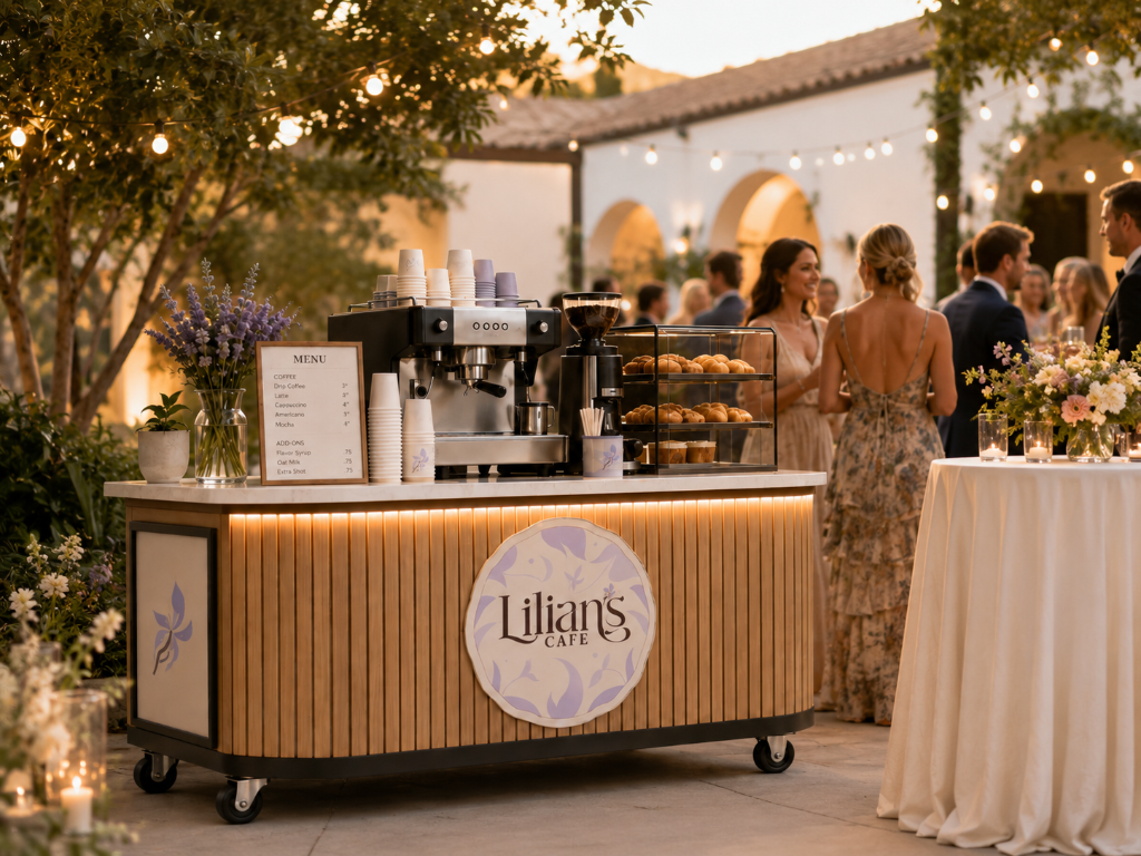 Coffee being handed to a guest