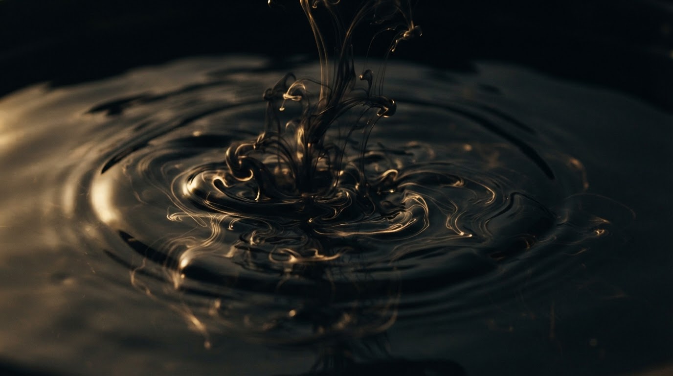 Dark water ripples at night