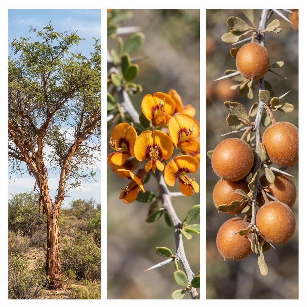 Chañar: árbol o arbusto, flor y fruto