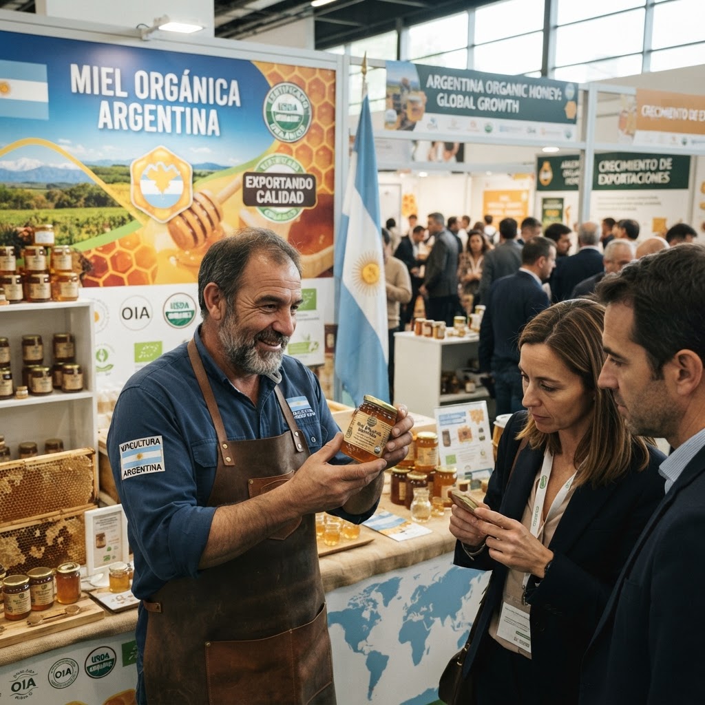 Crecimiento de la miel orgánica argentina en el exterior