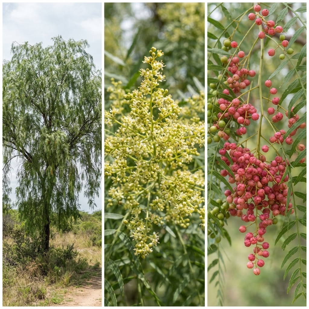 Aguaribay: árbol o arbusto, flor y fruto