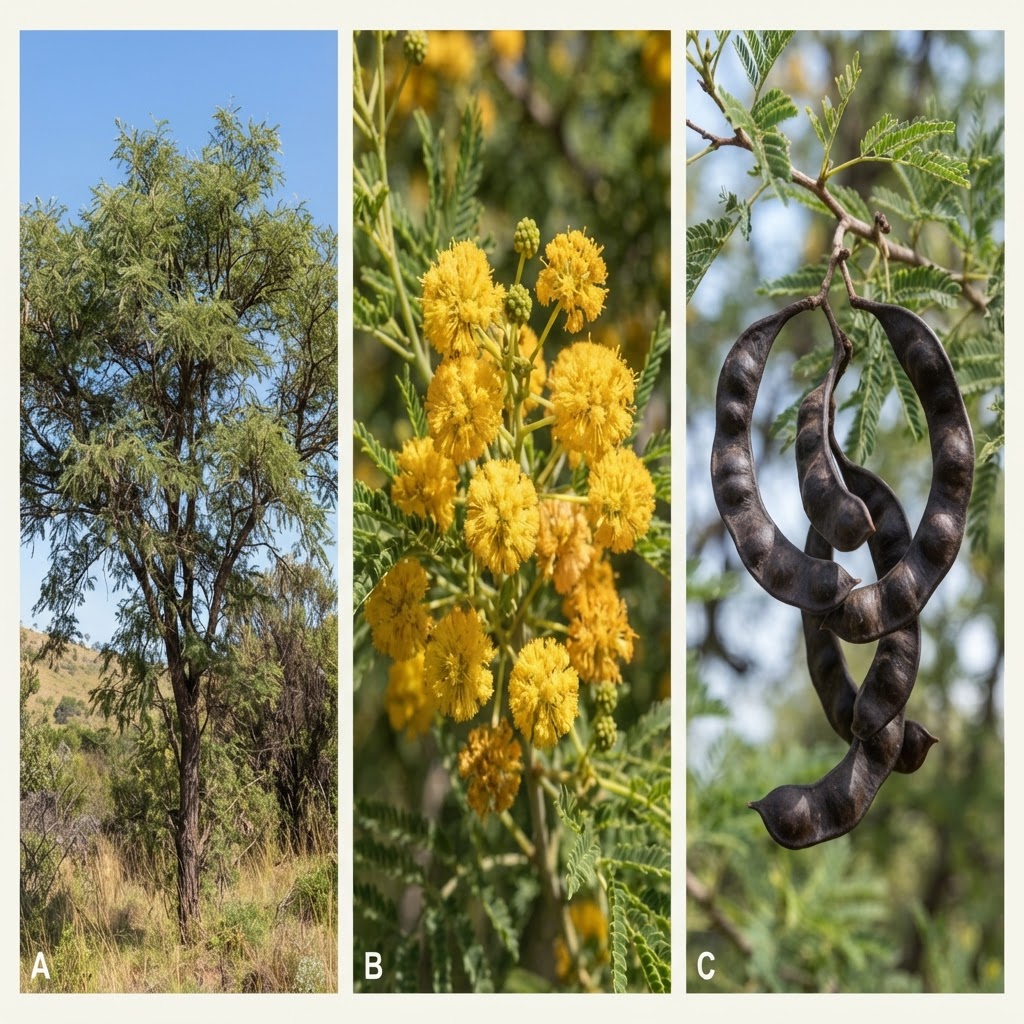 Acacia visco: árbol o arbusto, flor y fruto