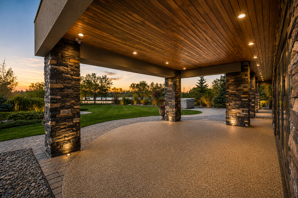 Heated outdoor patio backing onto Bud Miller Park
