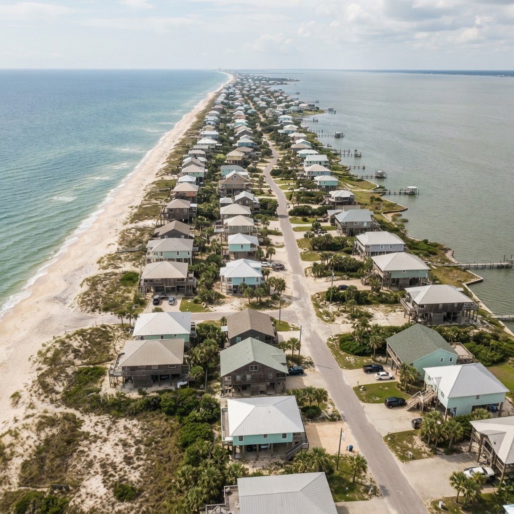 Dauphin Island Alabama beach homes amid debate over Airbnb and short-term vacation rentals