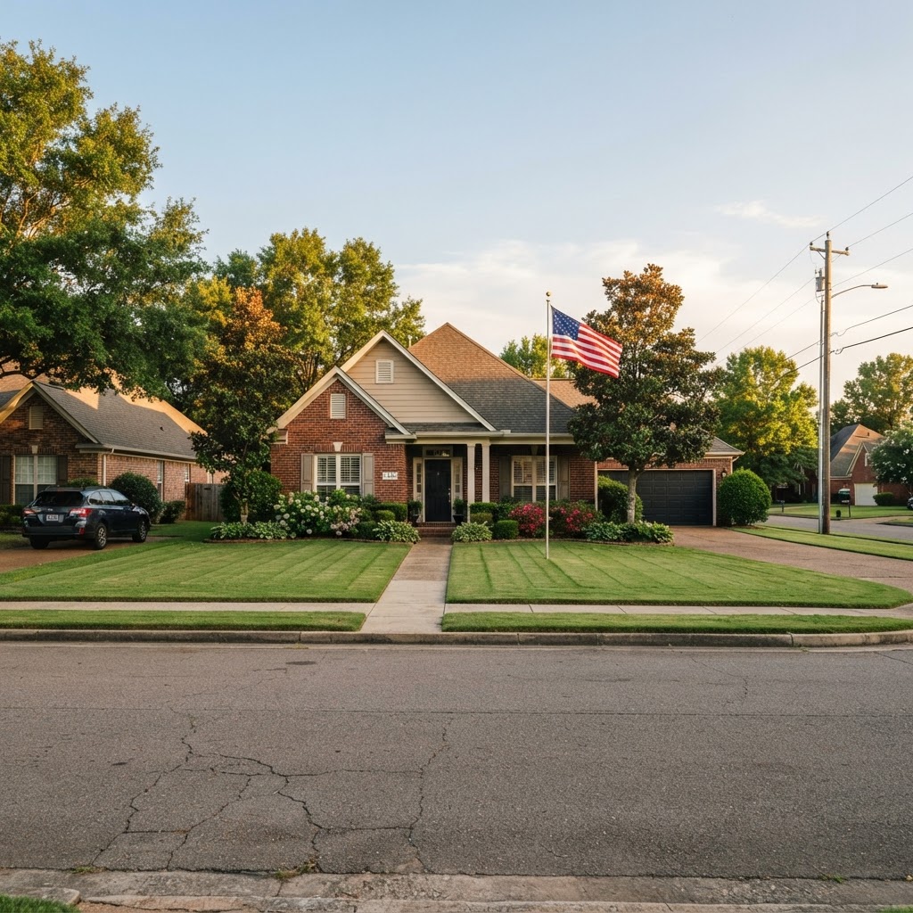 A single-family home in DeSoto County, Mississippi — homestead exemption can reduce property taxes