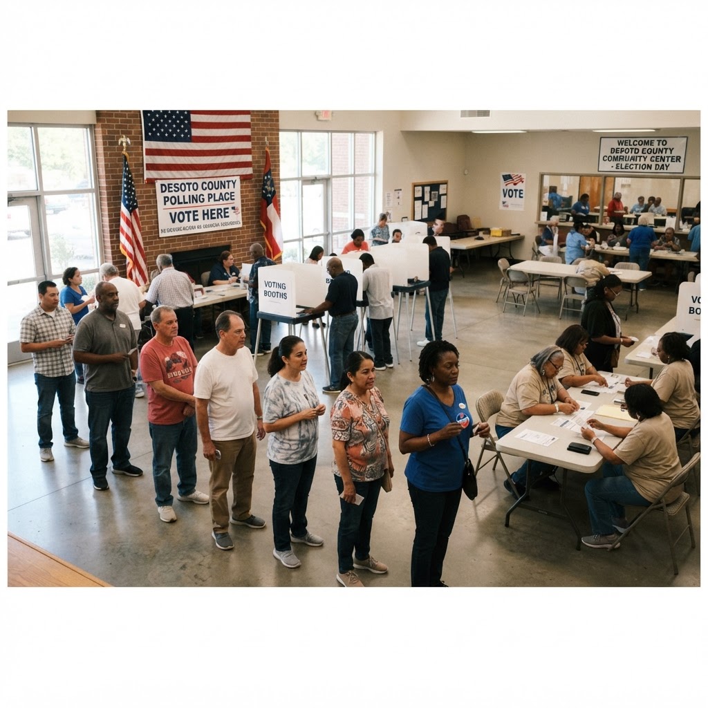 Voting in DeSoto County, Mississippi on election day