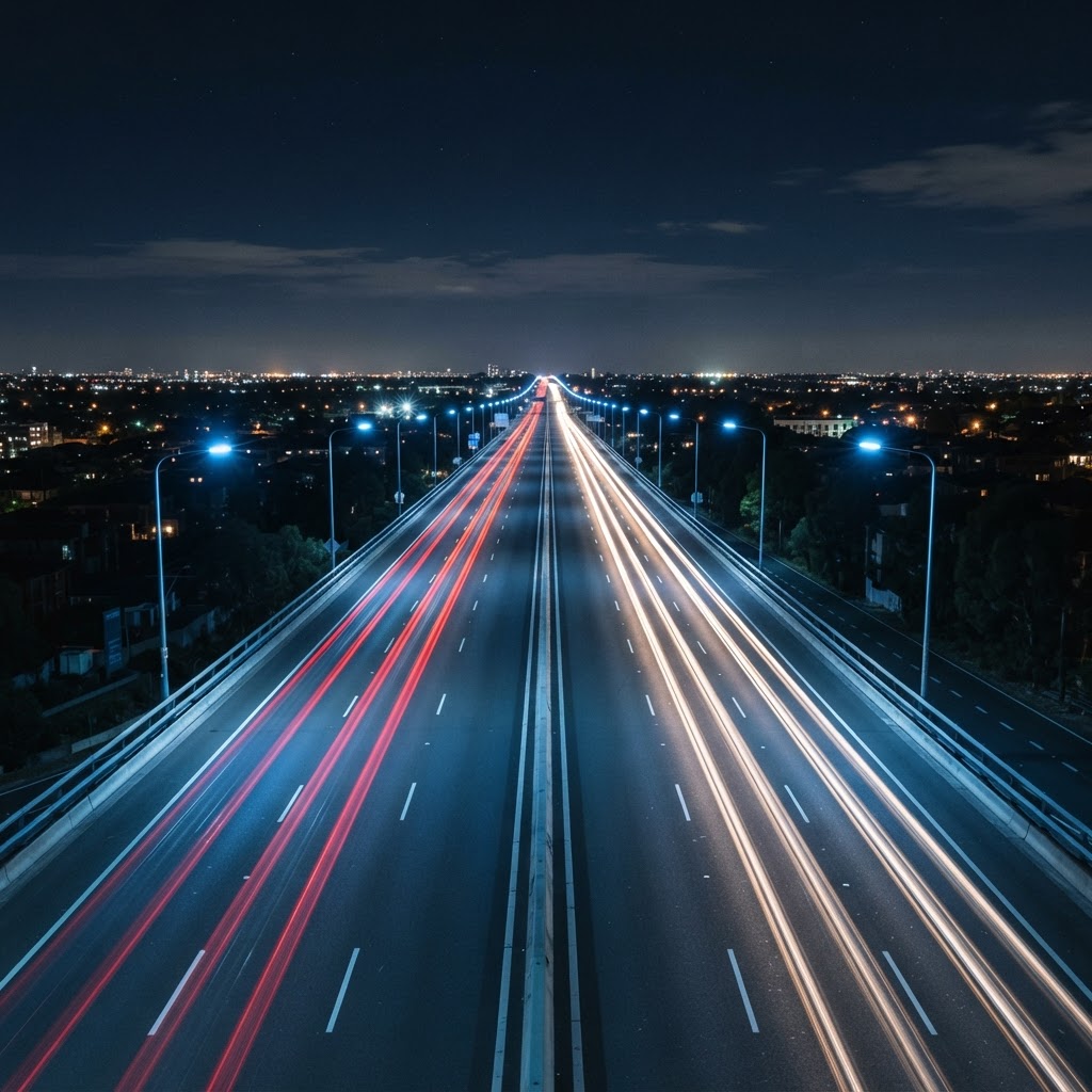 Freeway — Long straights at top speed — racing track in Neon Drift