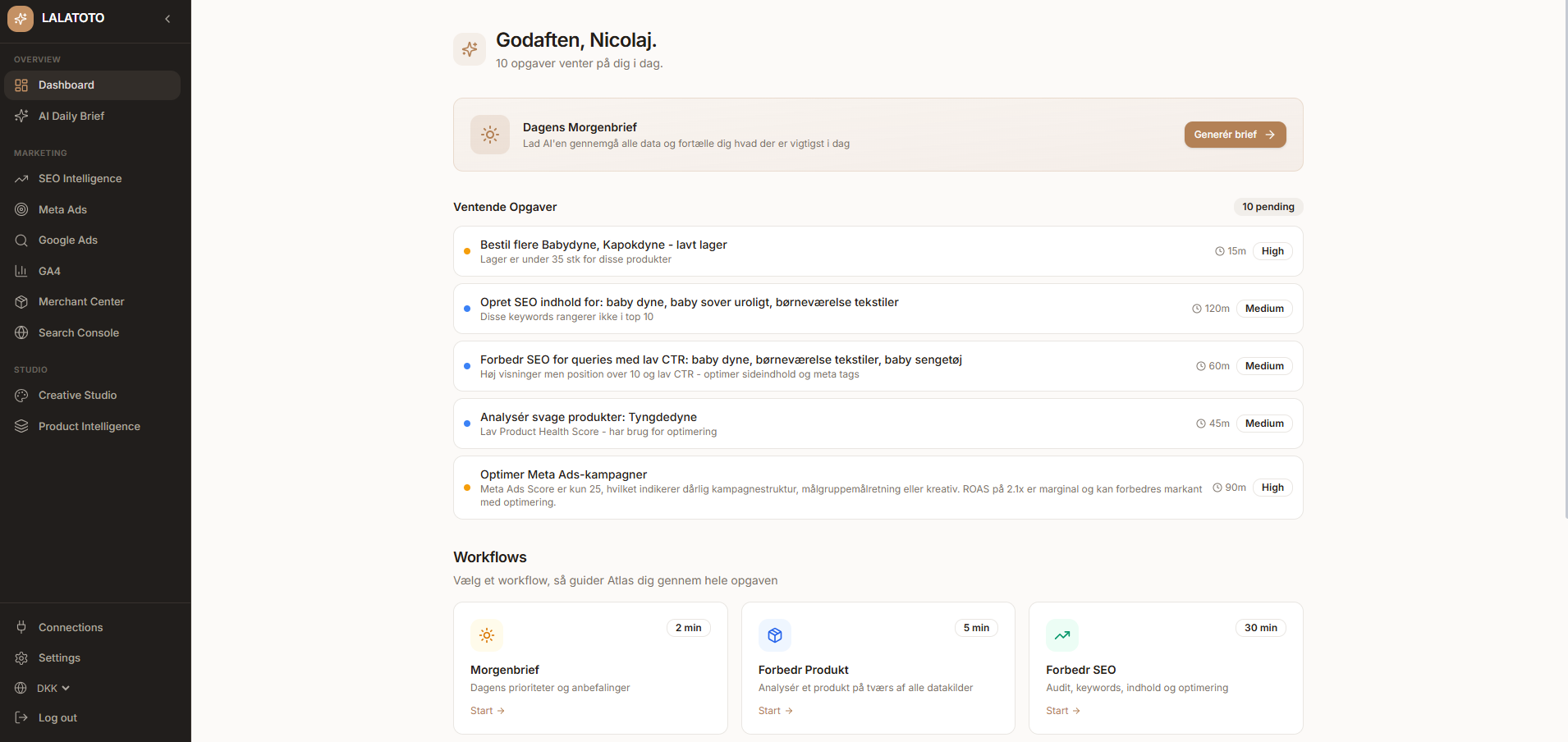 Marketing template preview