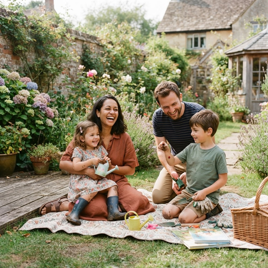 A family spending time together at home, representing the peace of mind that comes with private health insurance