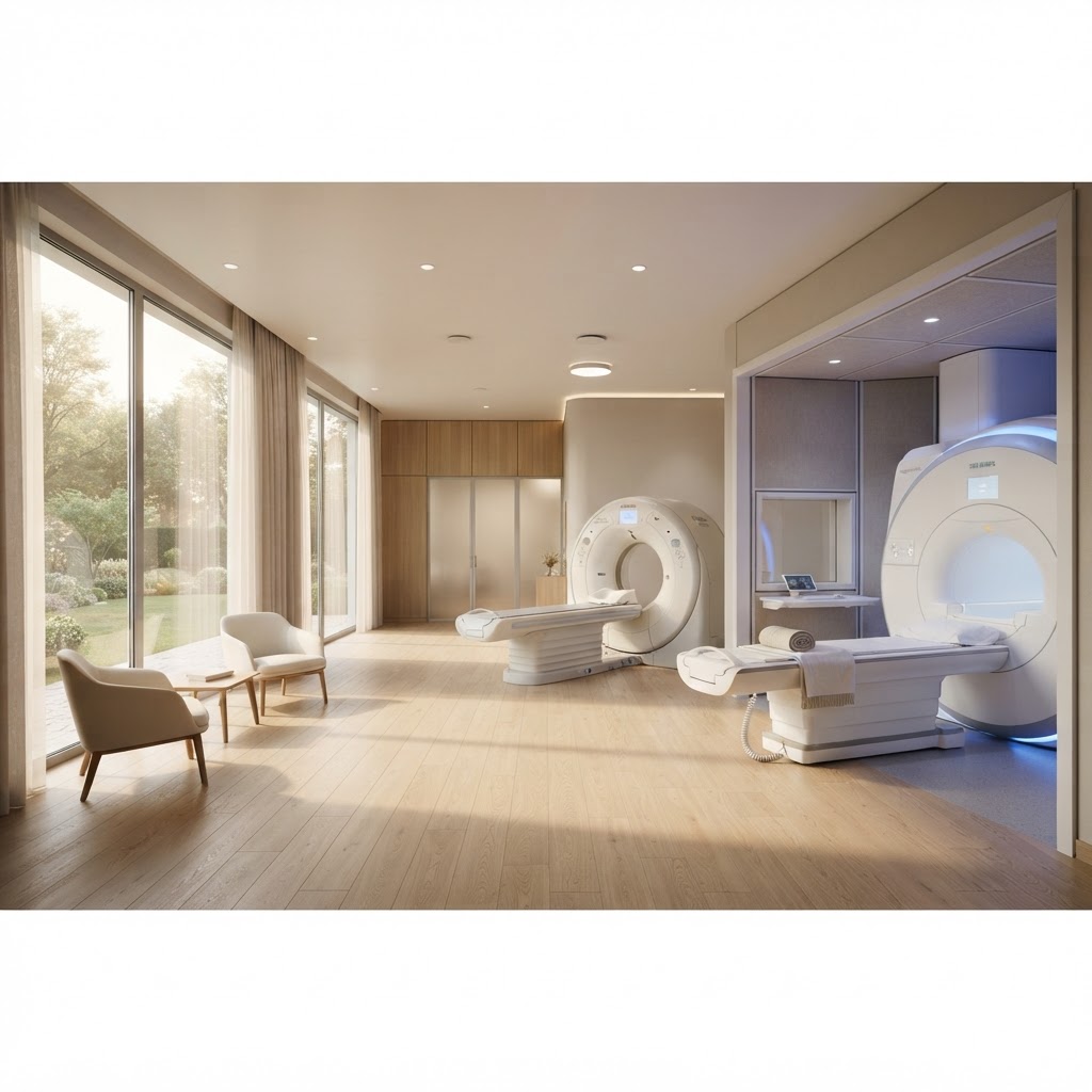 A modern private diagnostic facility with advanced scanning equipment