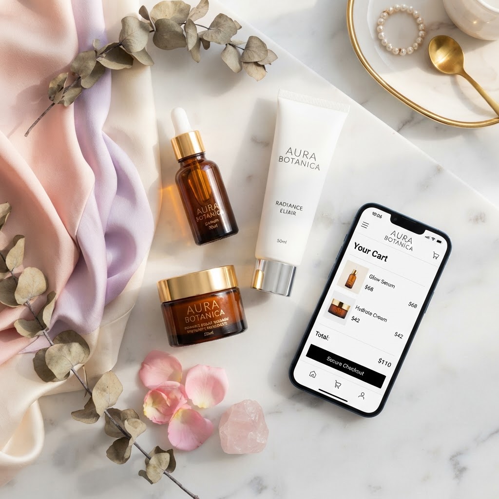 AI-generated e-commerce product showcase