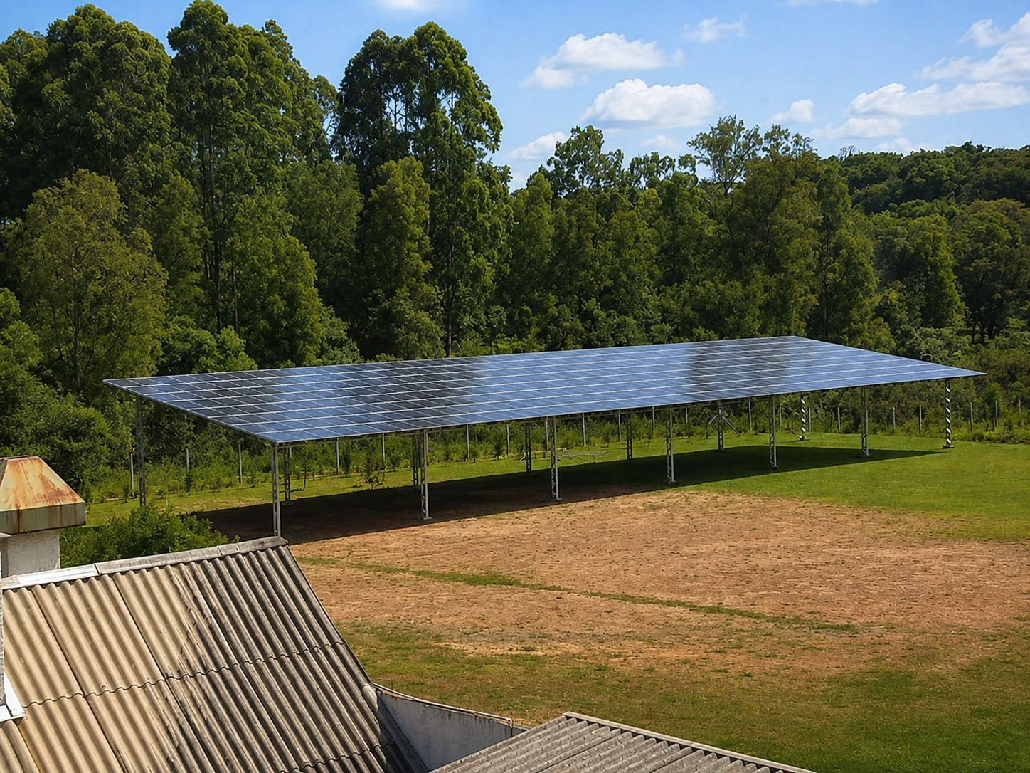 Usina solar própria na área industrial