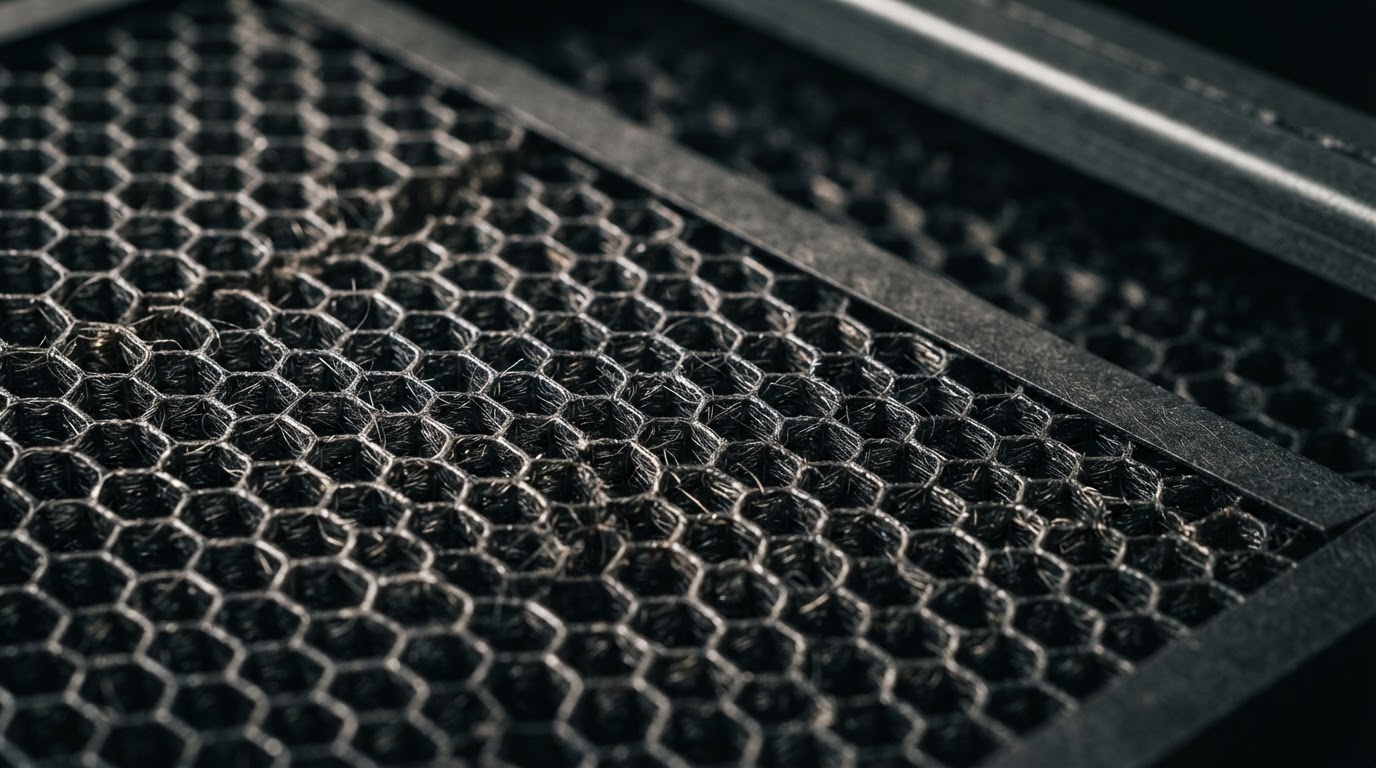 Advanced air purification technology filter close-up