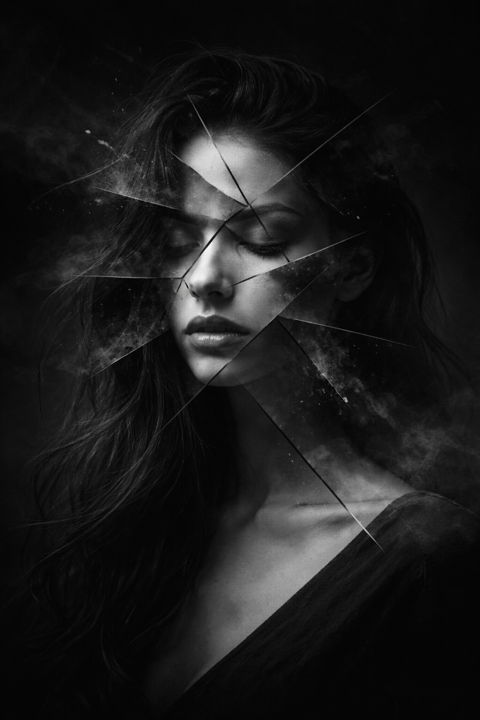 Femme métamorphose — portrait fragmenté