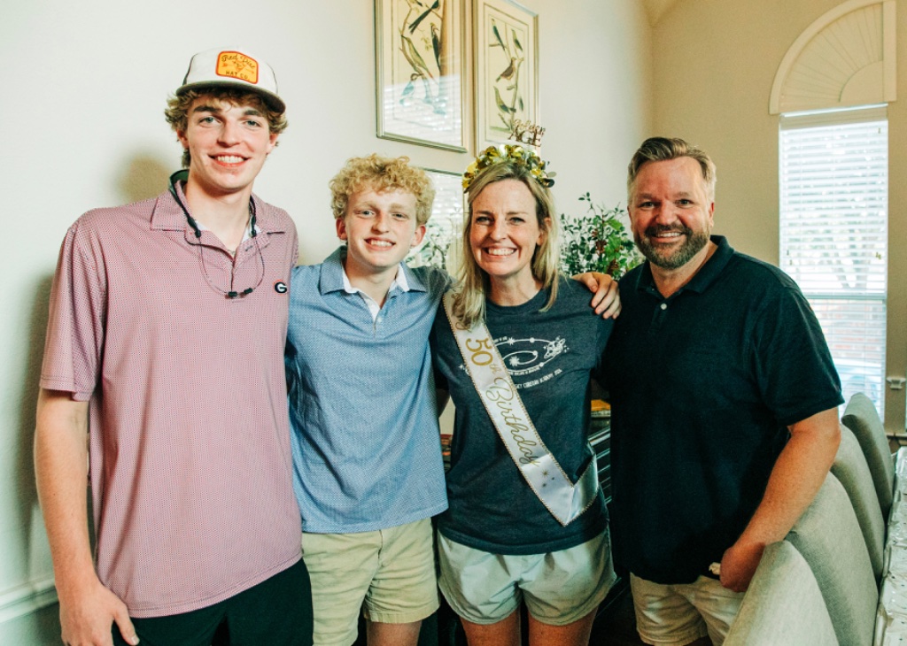 Bruce Thomas with his family