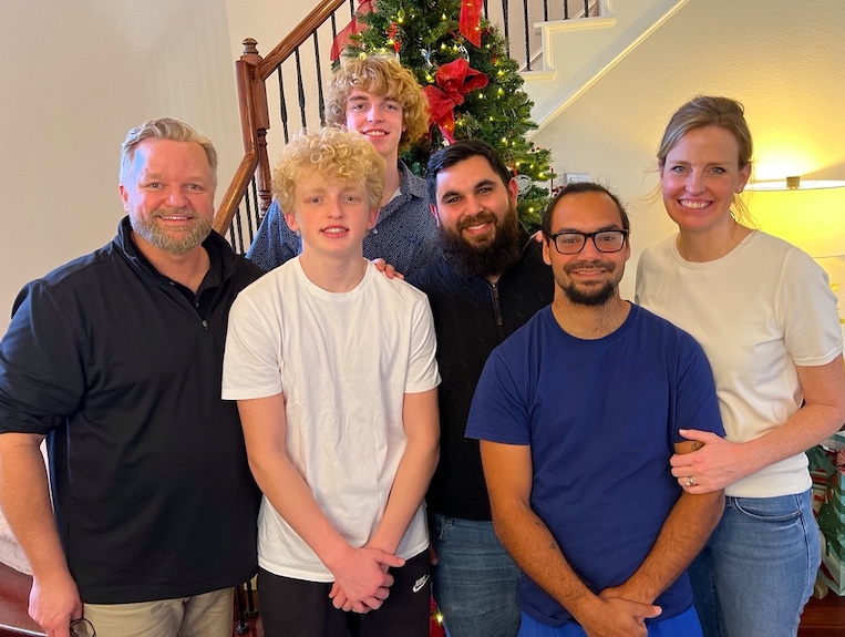 Bruce Thomas with his family