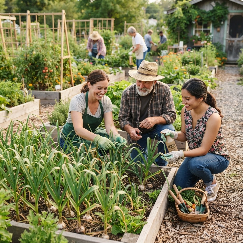 Collaborative Management of Rust and Mildew in Community Garlic and Onion Beds