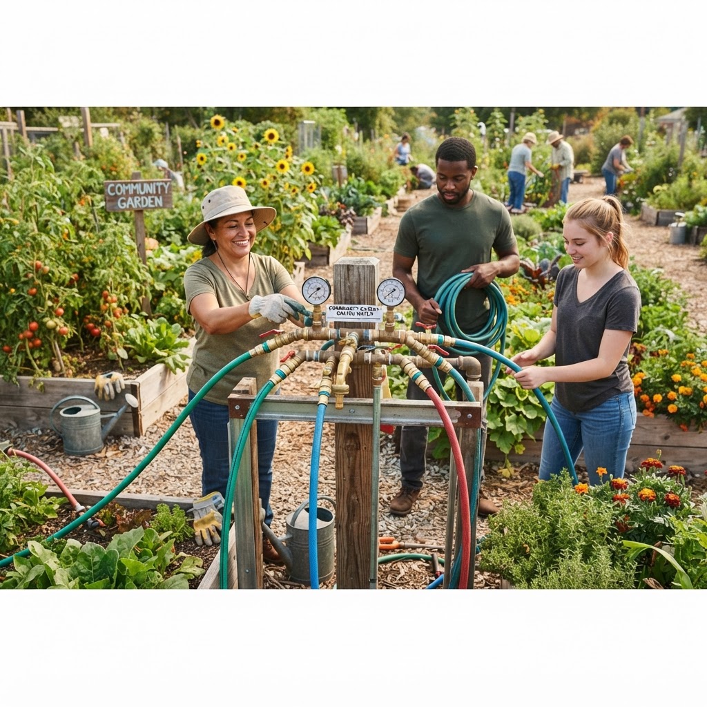 Managing Shared Water Pressure and Manifold Distribution in Community Gardens