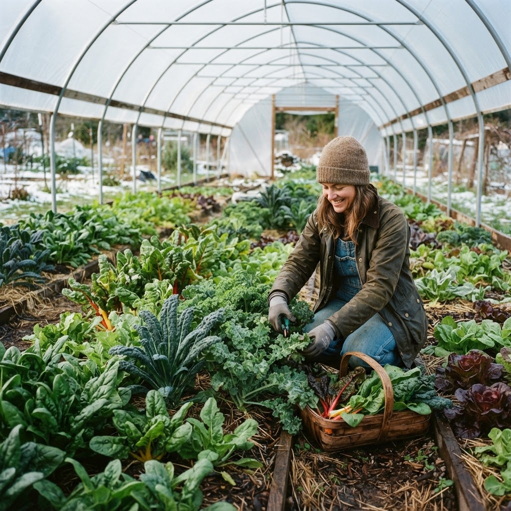 A Guide to Selecting and Growing Cold-Hardy Winter Greens in Unheated Tunnels