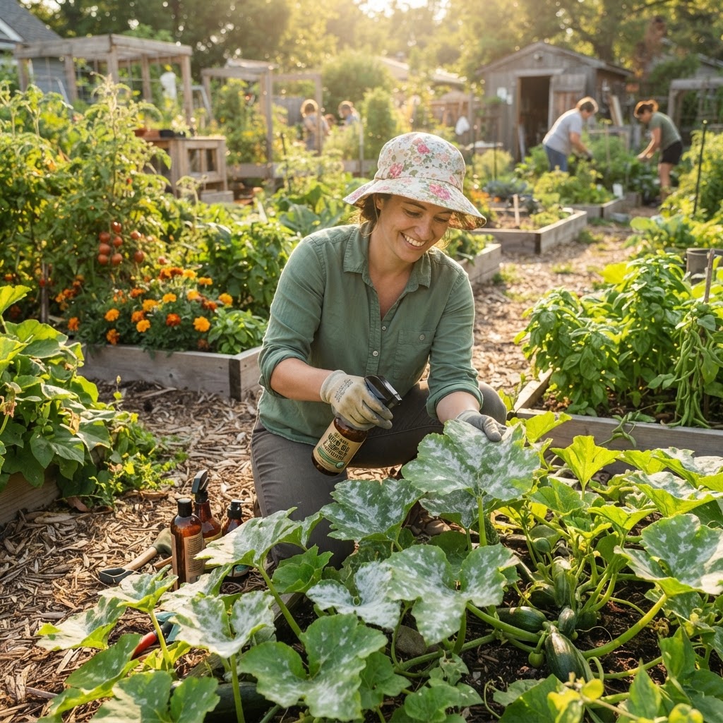 Organic Management of Powdery Mildew on Community Squash