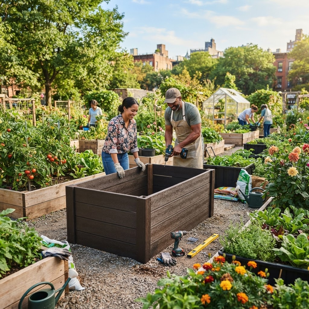 Constructing Raised Beds from Safe, Recycled Plastic Lumber for Urban Environments