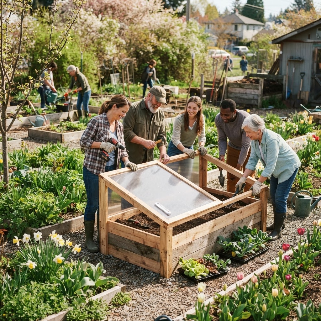 Designing and Building a Communal Cold Frame for Early Spring Transplants
