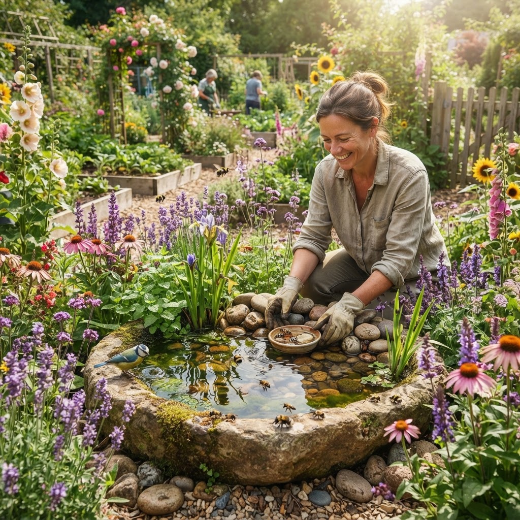 Creating a Water Feature for Pollinators and Local Birds