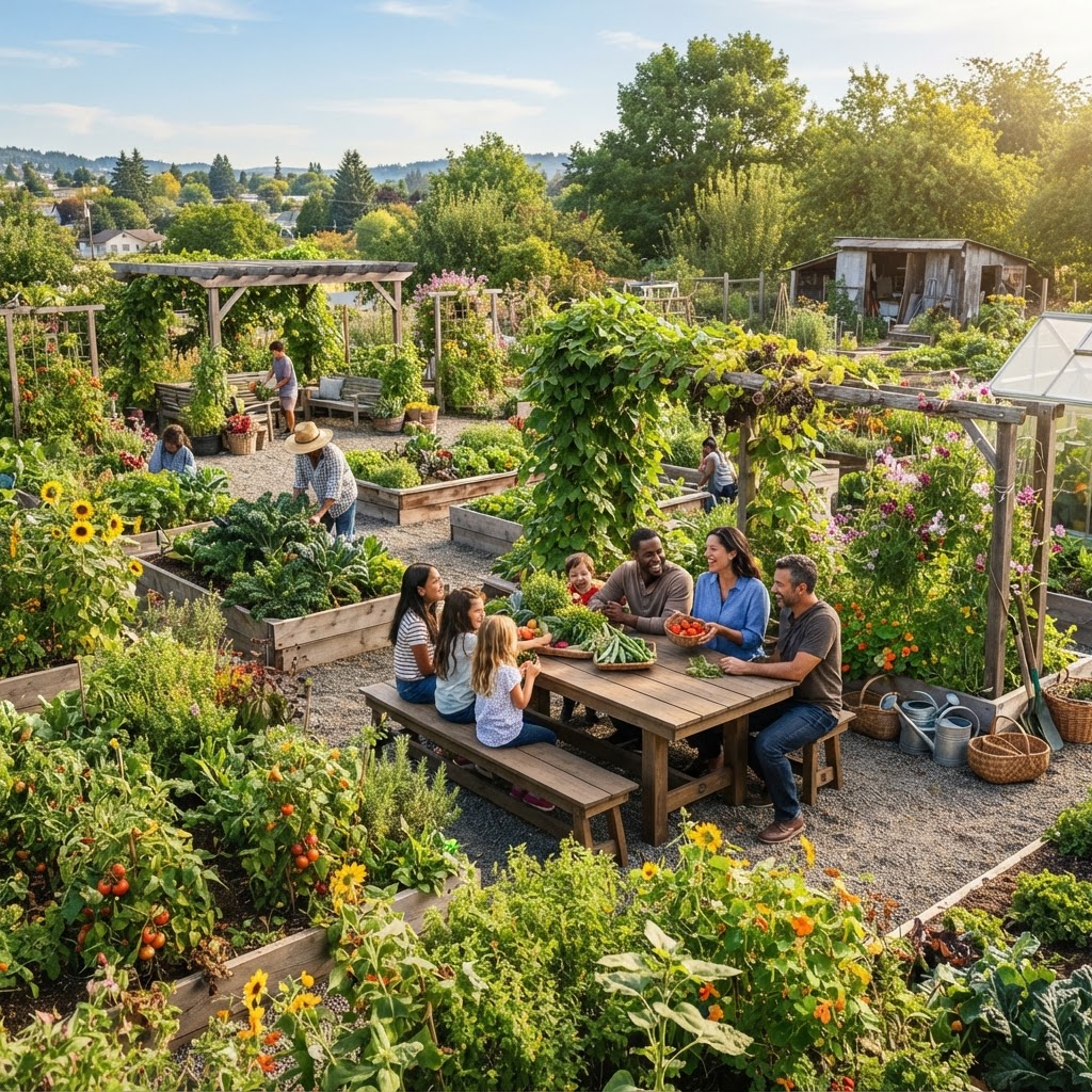 Designing Multi-Functional Garden Layouts for Social Interaction and Production
