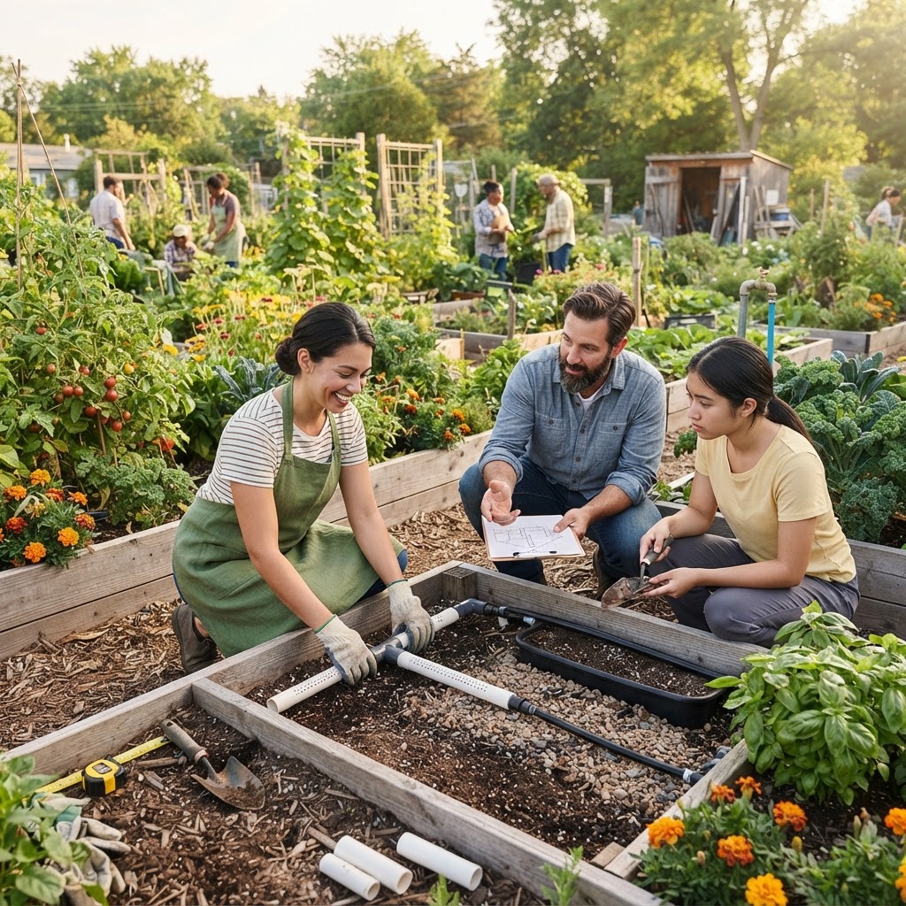 Designing a Sub-Irrigation System for Water-Efficient Community Garden Plots