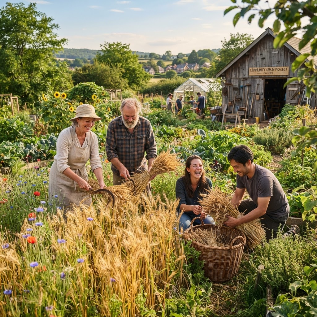 Growing and Harvesting a Communal Grain Crop for Local Bread Production
