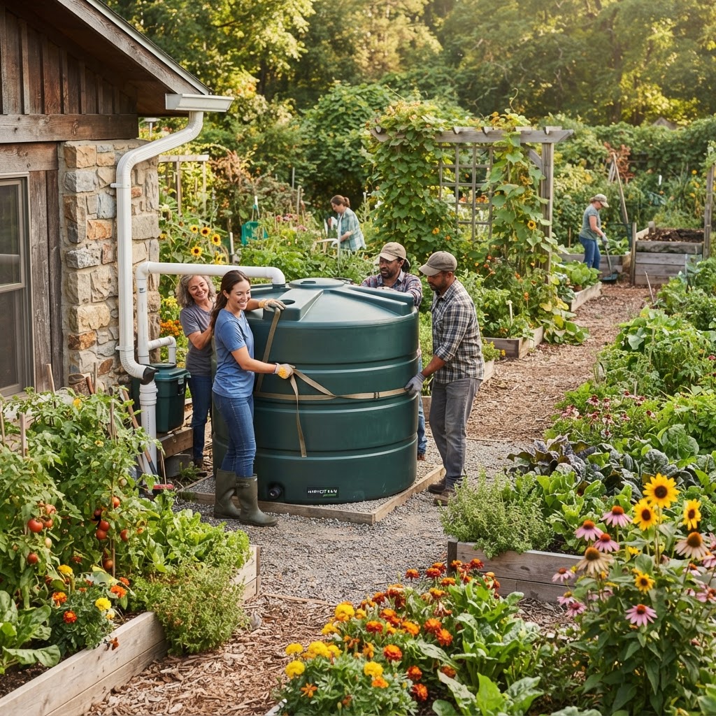 Installing a Large-Scale Rainwater Harvesting Cistern System for Your Community Garden