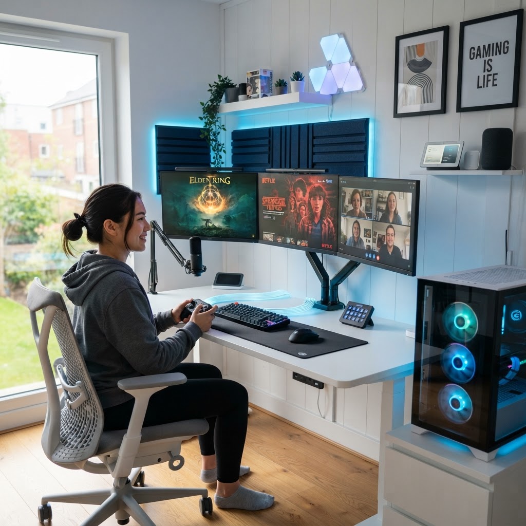 Gaming and streaming setup