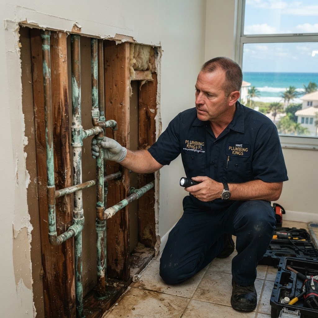 Plumbing Kings FL | www.plumbingkingsfl.com - Saltwater Pipe Corrosion in Hollywood, FL: How Living Near the Beach Destroys Your Plumbing Plumbing Kings FL (www.plumbingkingsfl.com) licensed plumbers in branded uniforms - Saltwater Pipe Corrosion in Hollywood, FL: How Living Near the Beach Destroys Your Plumbing