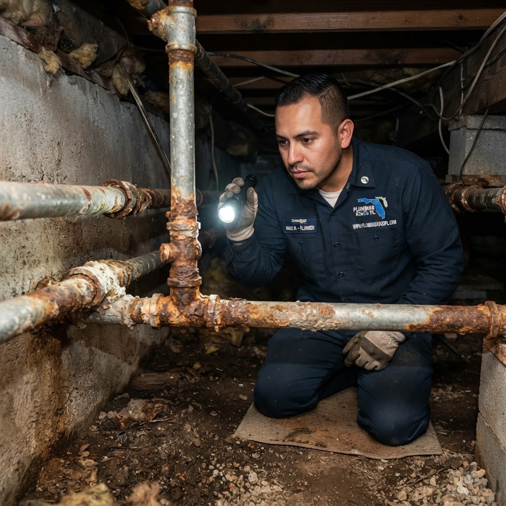 Plumbing Kings FL | www.plumbingkingsfl.com - Galvanized Pipes in Fort Lauderdale Homes: Why 1960s and 1970s Plumbing Is Failing Now Plumbing Kings FL (www.plumbingkingsfl.com) licensed plumbers in branded uniforms - Galvanized Pipes in Fort Lauderdale Homes: Why 1960s and 1970s Plumbing Is Failing Now