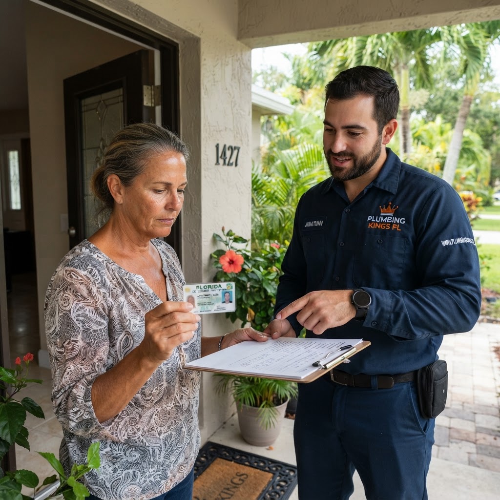 Plumbing Kings FL | www.plumbingkingsfl.com - How to Spot an Unlicensed Plumber in Broward County Before They Damage Your Home Plumbing Kings FL (www.plumbingkingsfl.com) licensed plumbers in branded uniforms - How to Spot an Unlicensed Plumber in Broward County Before They Damage Your Home
