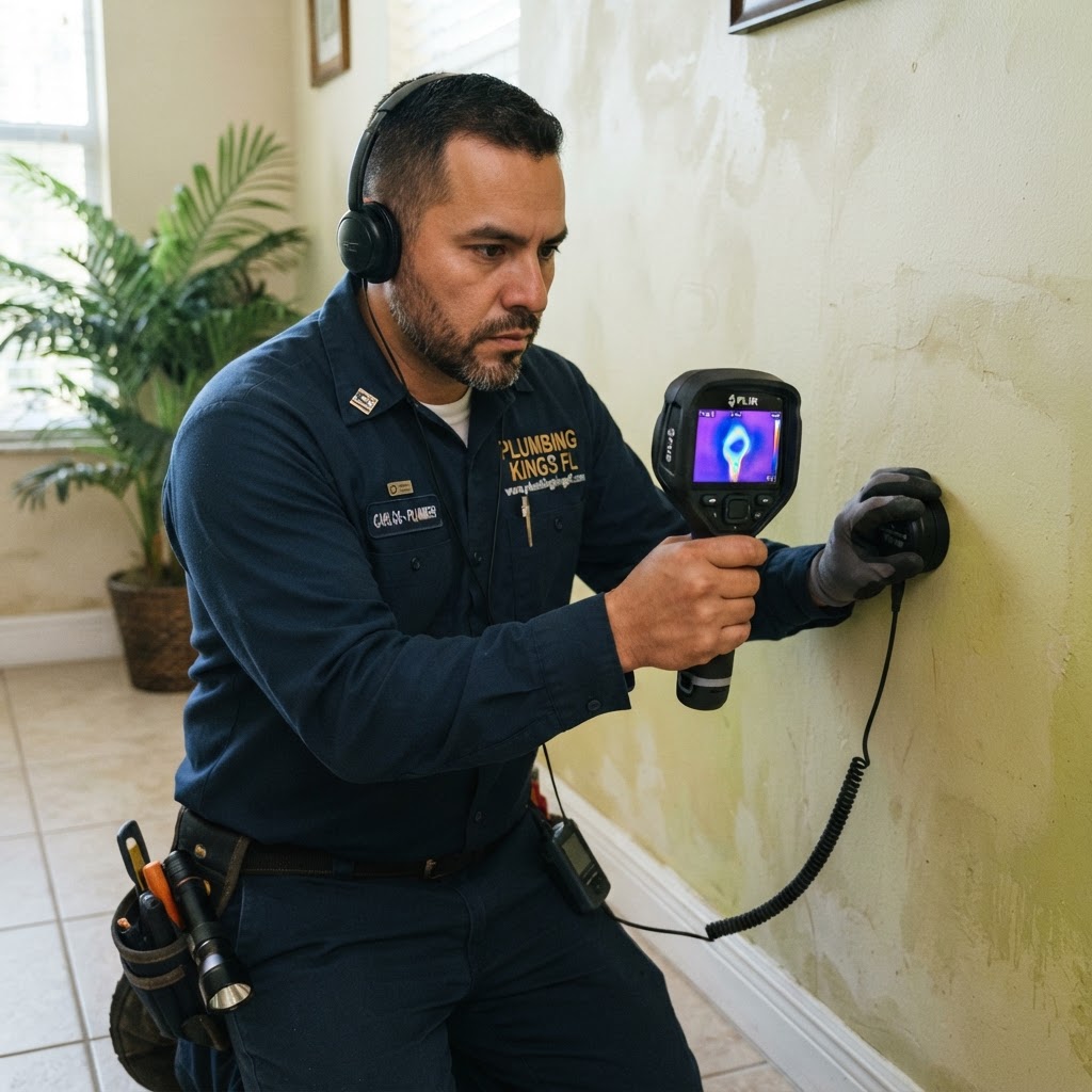 Plumbing Kings FL | www.plumbingkingsfl.com - Leak Detection in Fort Lauderdale and Hollywood FL - How to Find Hidden Water Leaks Before They Destroy Your Home Plumbing Kings FL (www.plumbingkingsfl.com) licensed plumbers in branded uniforms - Leak Detection in Fort Lauderdale and Hollywood FL - How to Find Hidden Water Leaks Before They Destroy Your Home