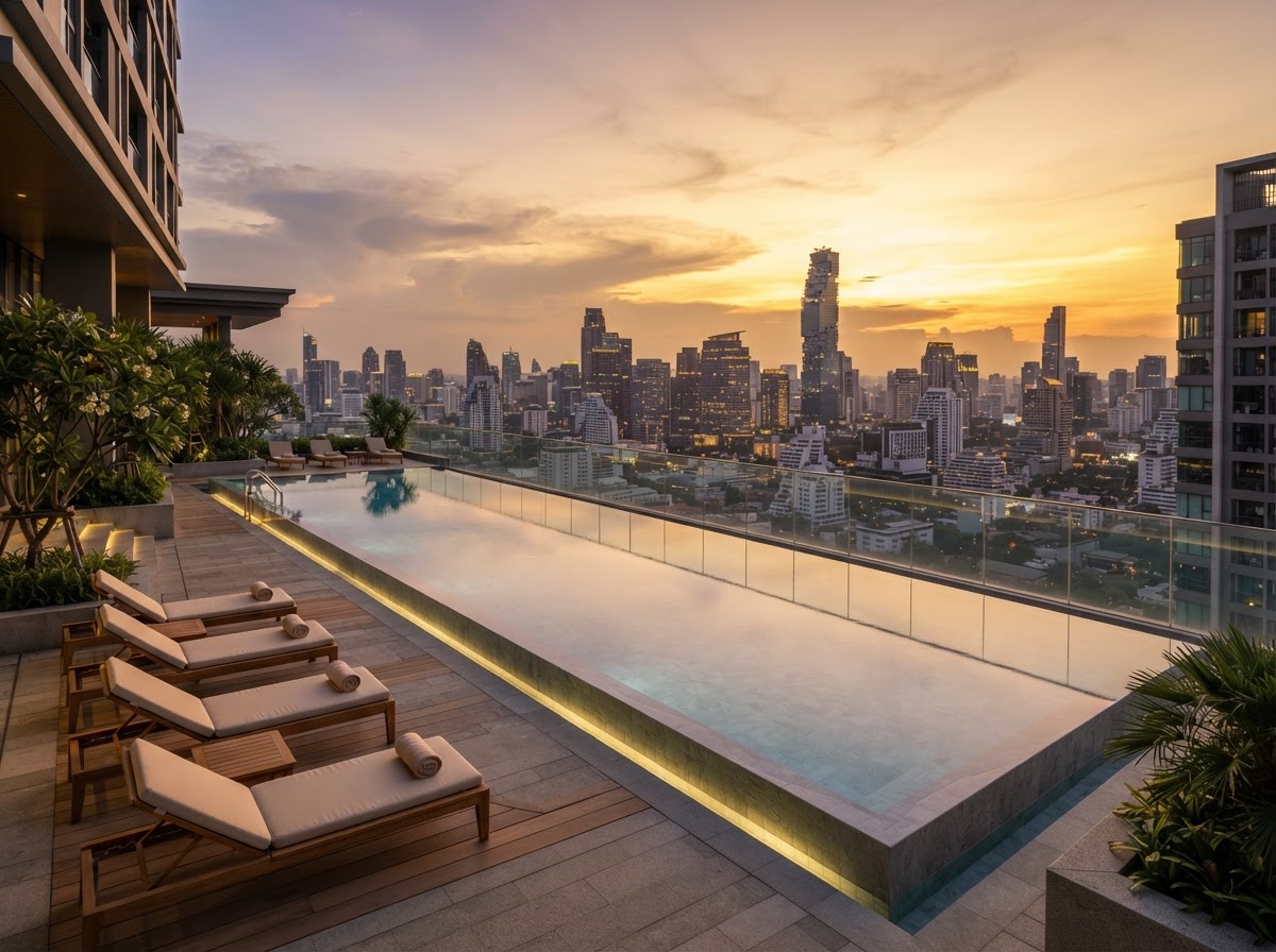 Luxury Bangkok rooftop pool
