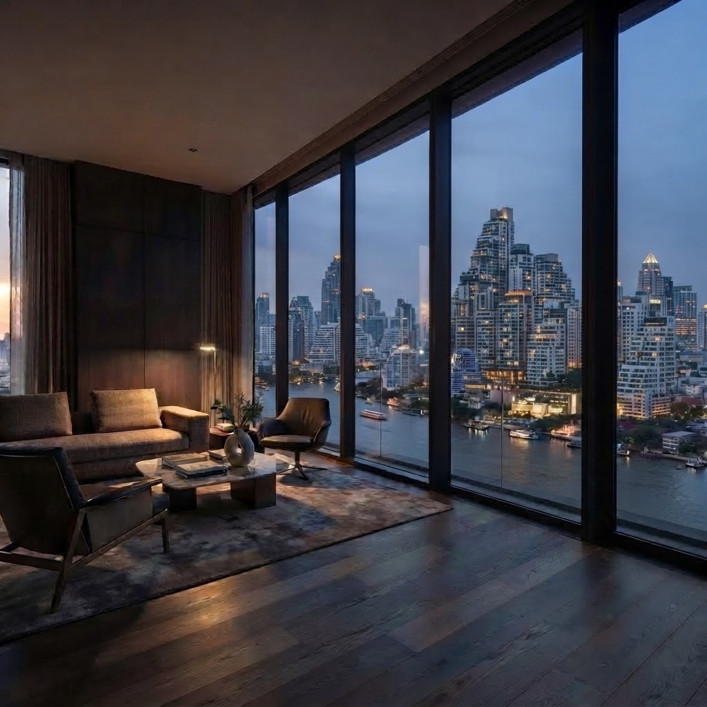 Bangkok luxury skyline at golden hour