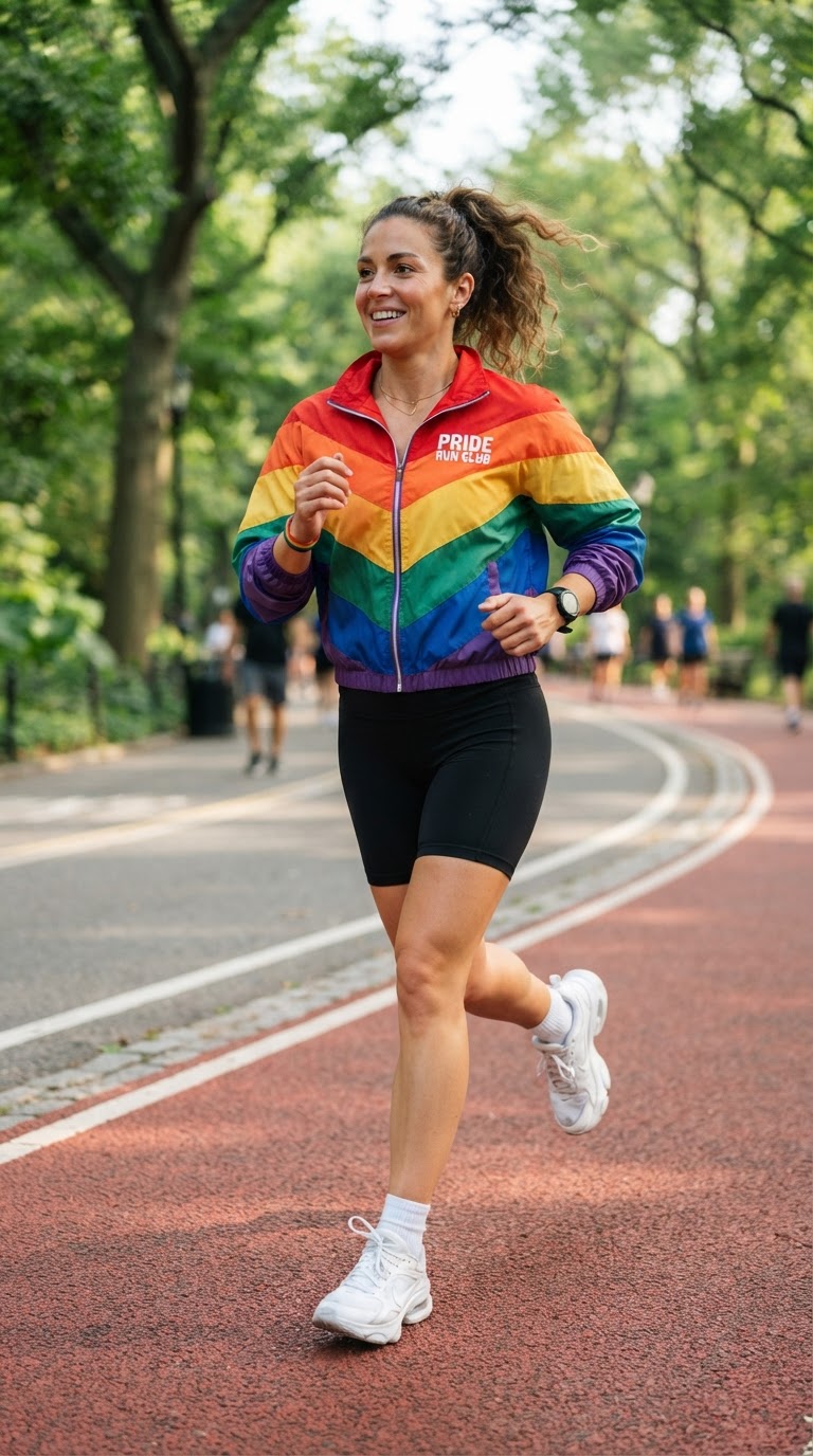 Rainbow Windbreaker & Bike Shorts