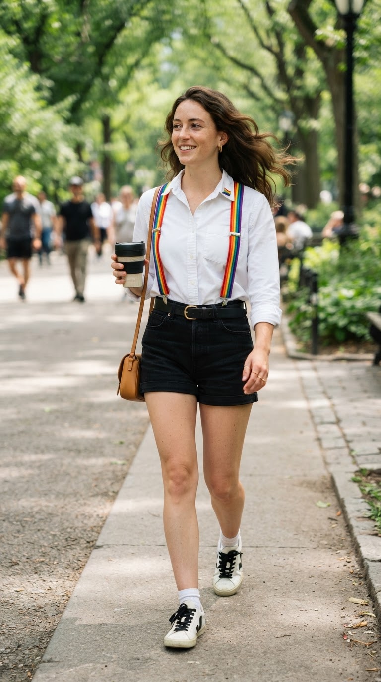 Rainbow Suspenders & Button-Down