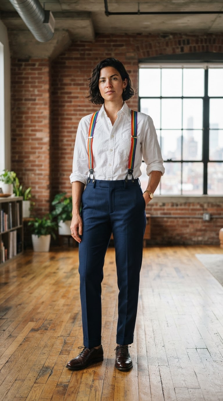 Rainbow Suspenders & Tailored Trousers