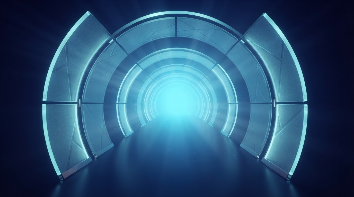 Digitaler Tunnel aus Glas